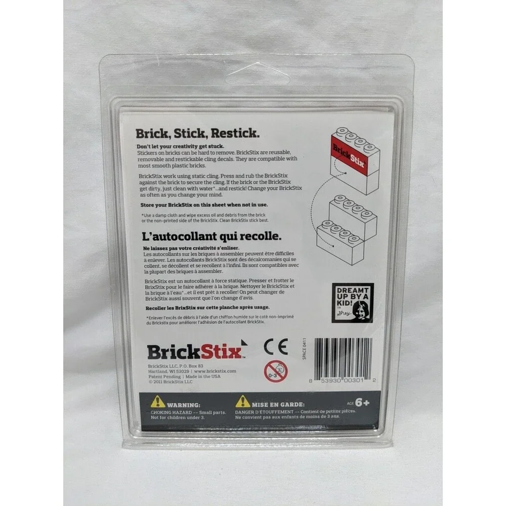 Brick Stix Plastic Building Space Theme Stickers